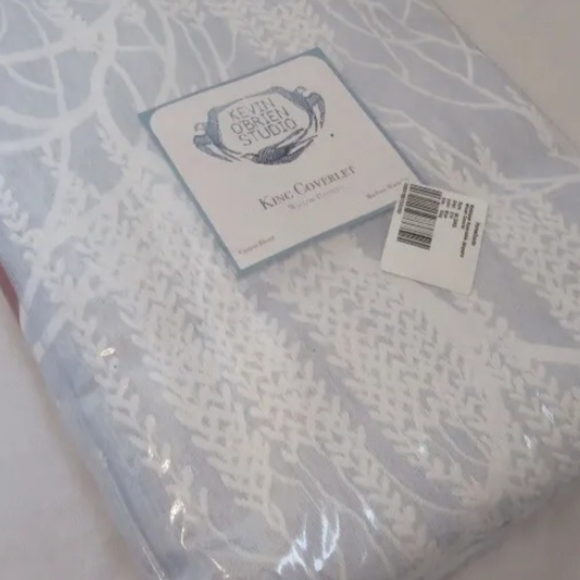 NEW Kevin O'Brien Studio King Jacquard Coverlet Willow Pattern - Picture 4 of 10